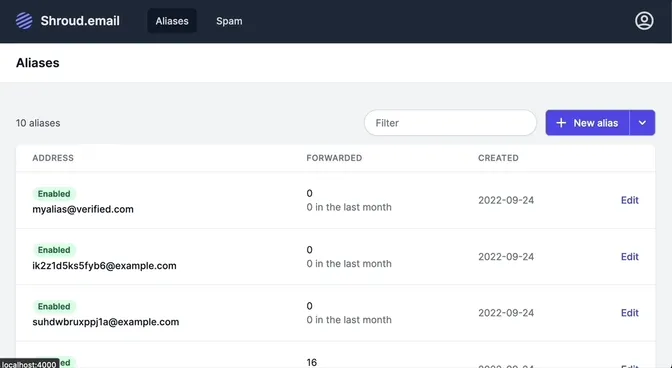 GIF showing how to create an alias on a custom domain