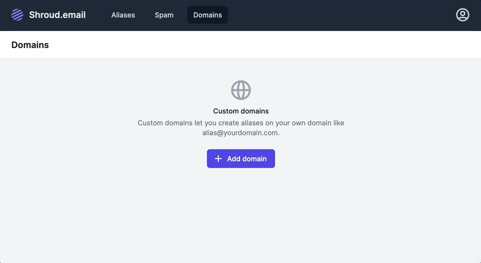 GIF showing how to create a custom domain